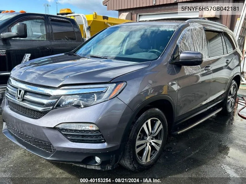 2016 Honda Pilot Ex-L VIN: 5FNYF6H57GB042181 Lot: 40153254