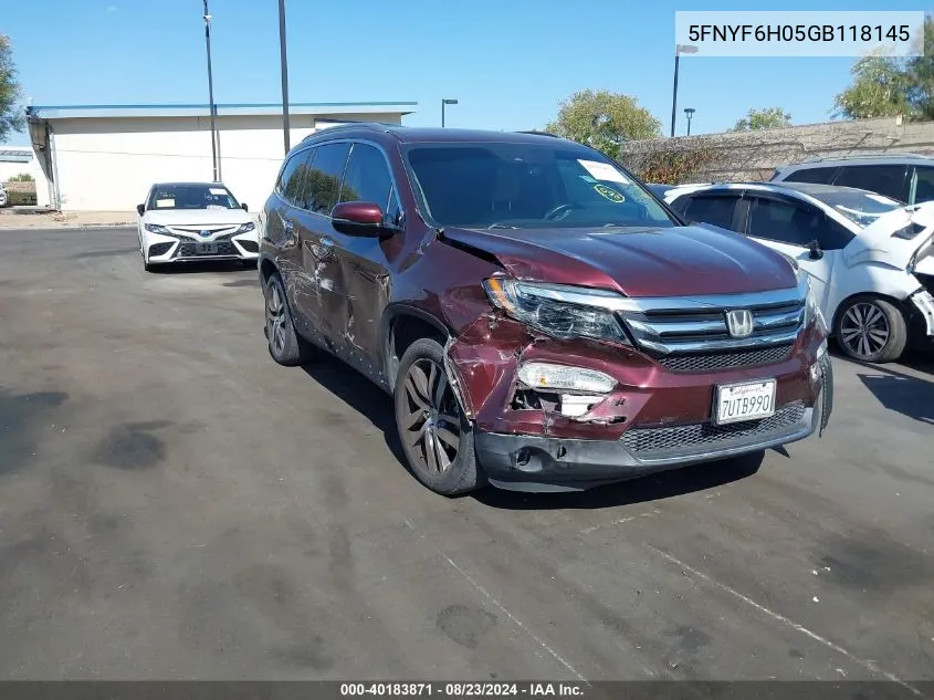 5FNYF6H05GB118145 2016 Honda Pilot Elite