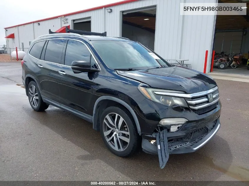 5FNYF5H98GB003466 2016 Honda Pilot Touring