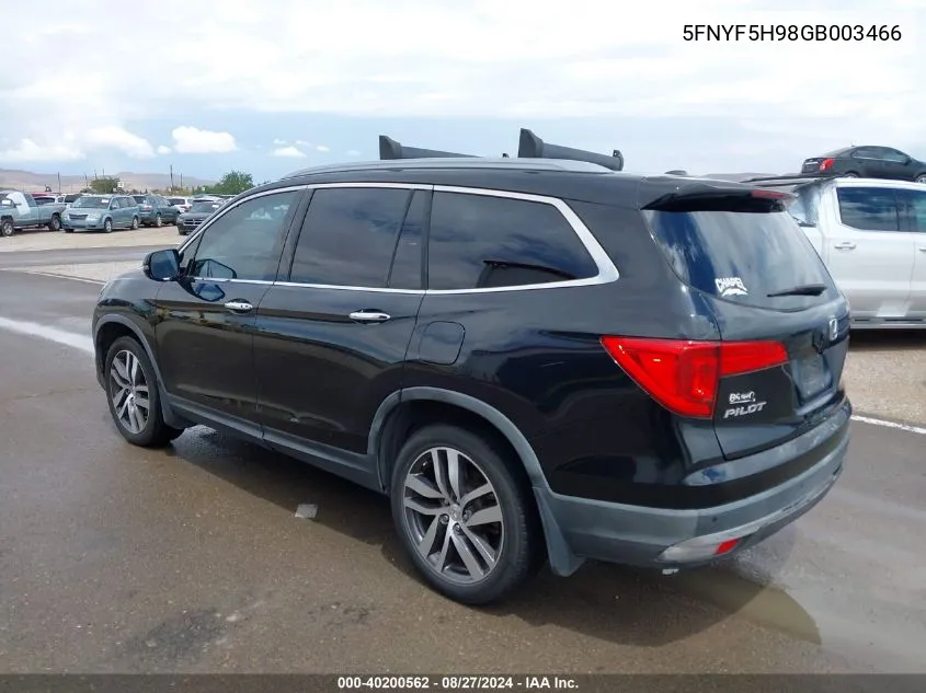 5FNYF5H98GB003466 2016 Honda Pilot Touring