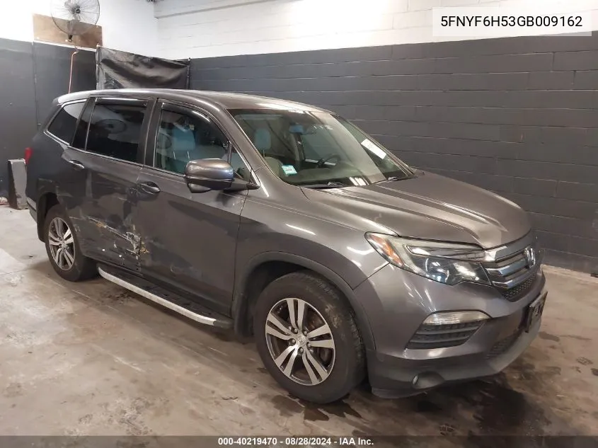 2016 Honda Pilot Ex-L VIN: 5FNYF6H53GB009162 Lot: 40219470