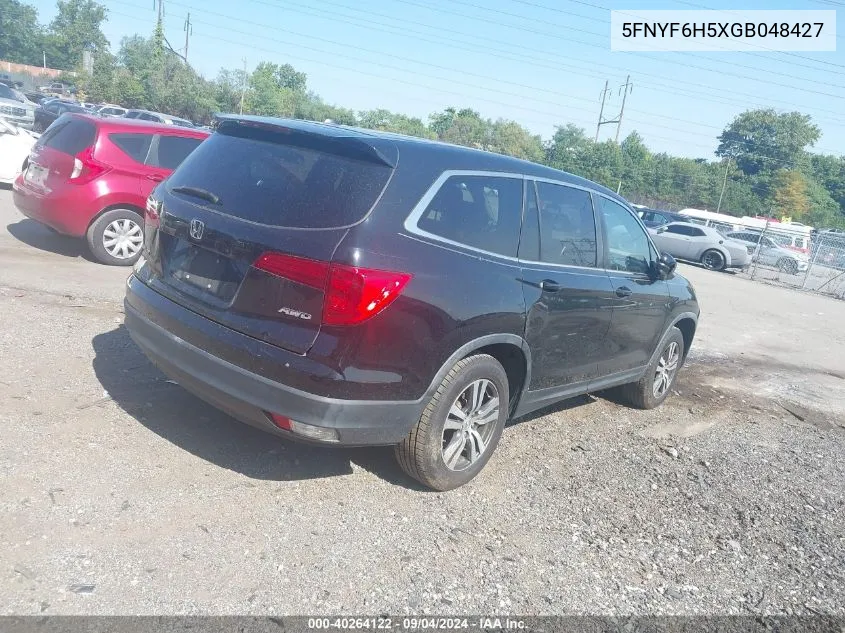 2016 Honda Pilot Exl VIN: 5FNYF6H5XGB048427 Lot: 40264122