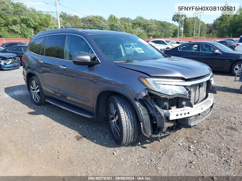 5FNYF6H0XGB100501 2016 Honda Pilot Elite