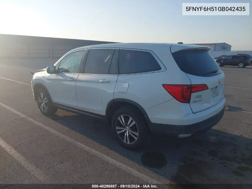 5FNYF6H51GB042435 2016 Honda Pilot Exl