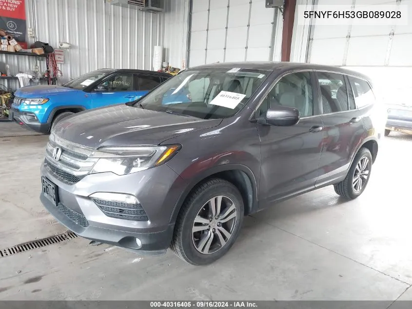 2016 Honda Pilot Exl VIN: 5FNYF6H53GB089028 Lot: 40316405