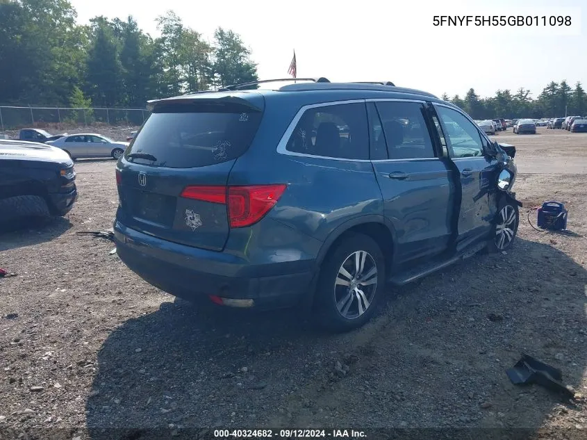 5FNYF5H55GB011098 2016 Honda Pilot Exl