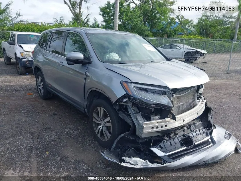 2016 Honda Pilot Exln VIN: 5FNYF6H74GB114083 Lot: 40534046