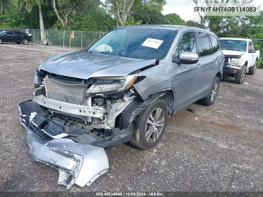 2016 Honda Pilot Exln VIN: 5FNYF6H74GB114083 Lot: 40534046