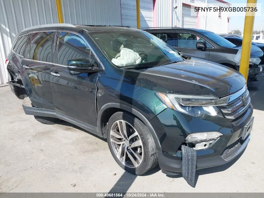 5FNYF5H9XGB005736 2016 Honda Pilot Touring