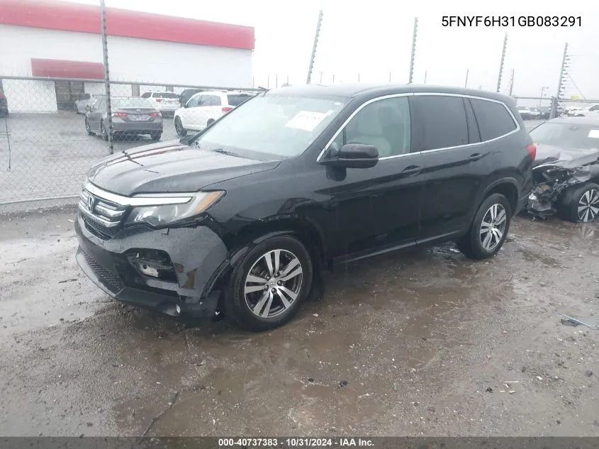 2016 Honda Pilot Ex VIN: 5FNYF6H31GB083291 Lot: 40737383