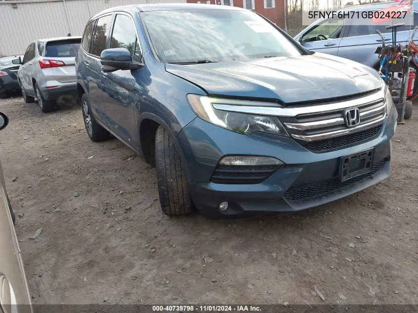 2016 Honda Pilot Ex-L VIN: 5FNYF6H71GB024227 Lot: 40739798