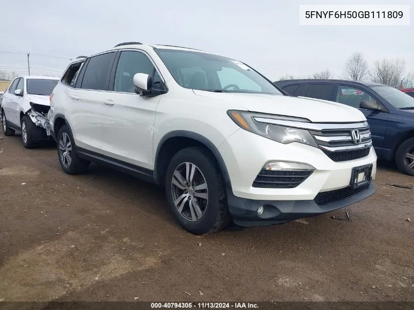 2016 Honda Pilot Ex-L VIN: 5FNYF6H50GB111809 Lot: 40794305