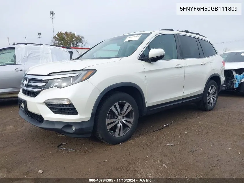 2016 Honda Pilot Ex-L VIN: 5FNYF6H50GB111809 Lot: 40794305