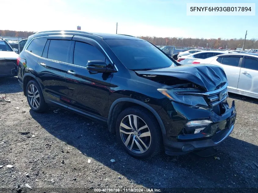 5FNYF6H93GB017894 2016 Honda Pilot Touring