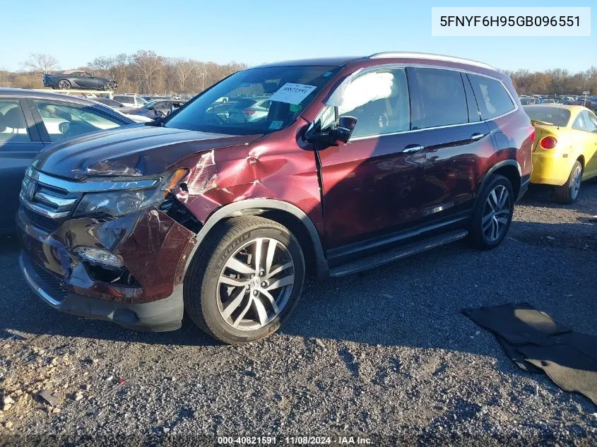 2016 Honda Pilot Touring VIN: 5FNYF6H95GB096551 Lot: 40821591