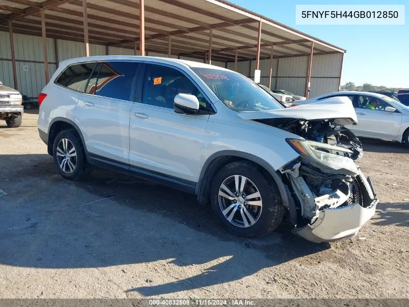 2016 Honda Pilot Ex VIN: 5FNYF5H44GB012850 Lot: 40832508