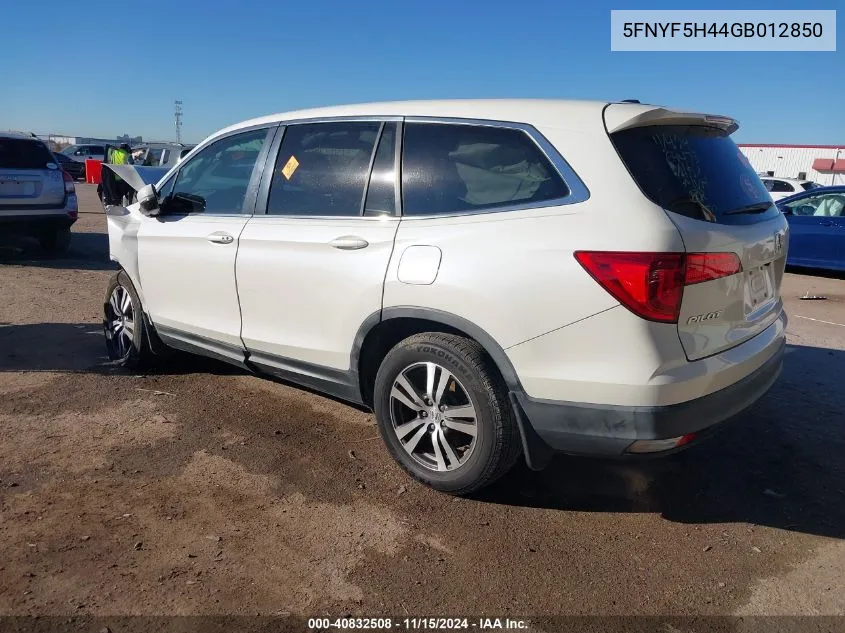 2016 Honda Pilot Ex VIN: 5FNYF5H44GB012850 Lot: 40832508