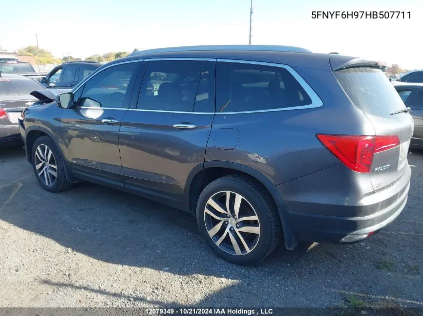 2017 Honda Pilot VIN: 5FNYF6H97HB507711 Lot: 12079349