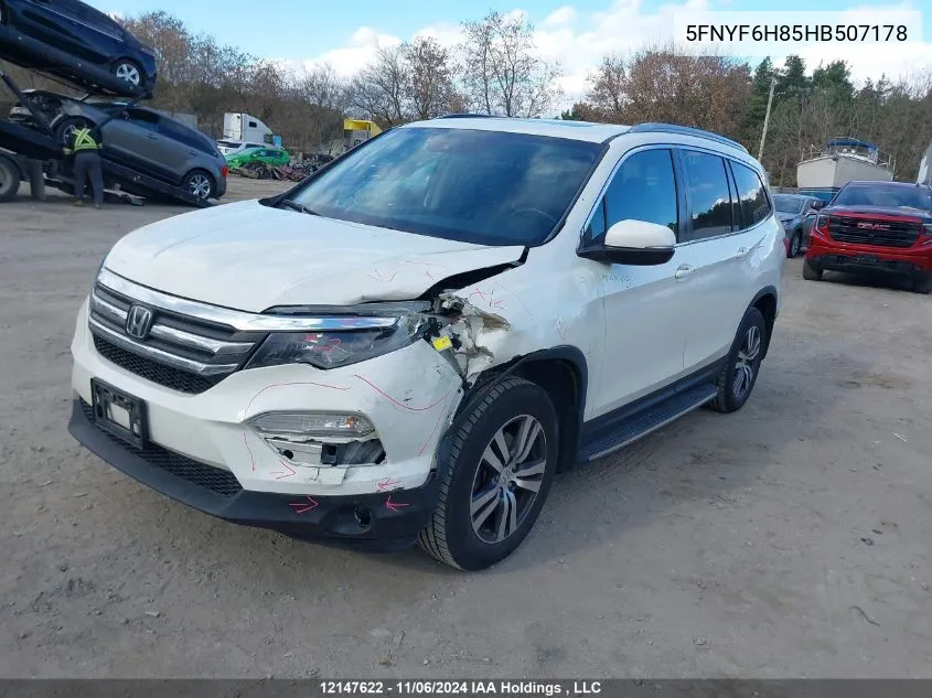 2017 Honda Pilot VIN: 5FNYF6H85HB507178 Lot: 12147622