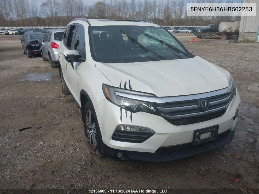 2017 Honda Pilot Ex VIN: 5FNYF6H36HB502253 Lot: 12156805