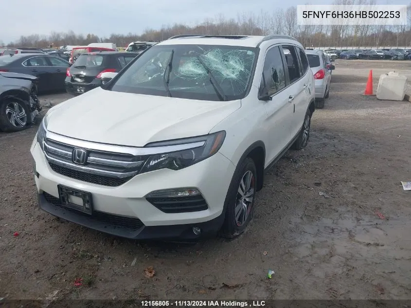 2017 Honda Pilot Ex VIN: 5FNYF6H36HB502253 Lot: 12156805