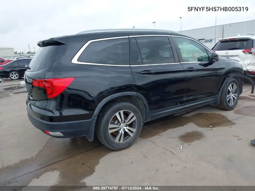 5FNYF5H57HB005319 2017 Honda Pilot Ex-L