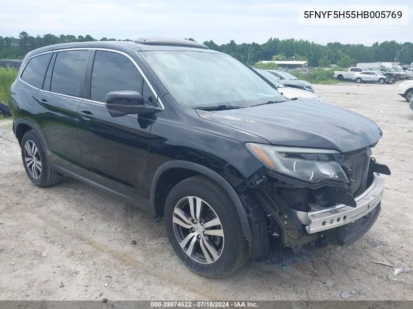 5FNYF5H55HB005769 2017 Honda Pilot Exl