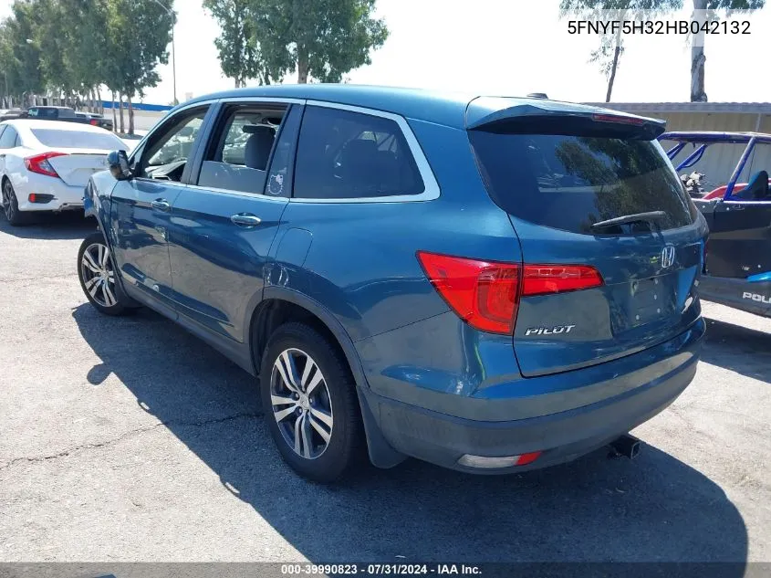 2017 Honda Pilot Ex VIN: 5FNYF5H32HB042132 Lot: 39990823