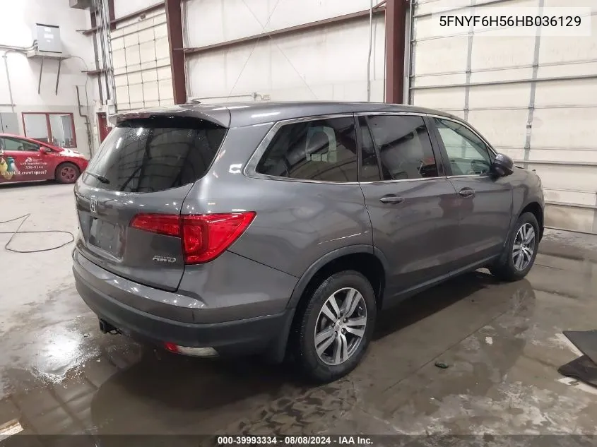 2017 Honda Pilot Ex-L VIN: 5FNYF6H56HB036129 Lot: 39993334