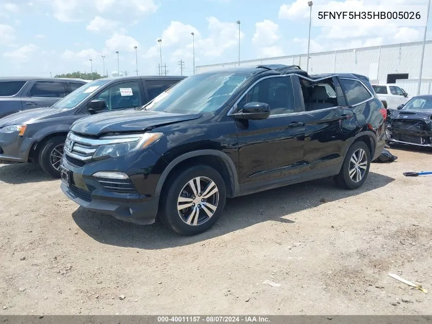 5FNYF5H35HB005026 2017 Honda Pilot Ex