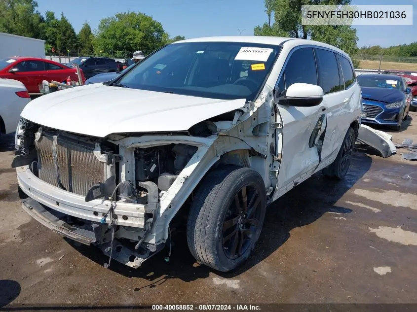 5FNYF5H30HB021036 2017 Honda Pilot Ex