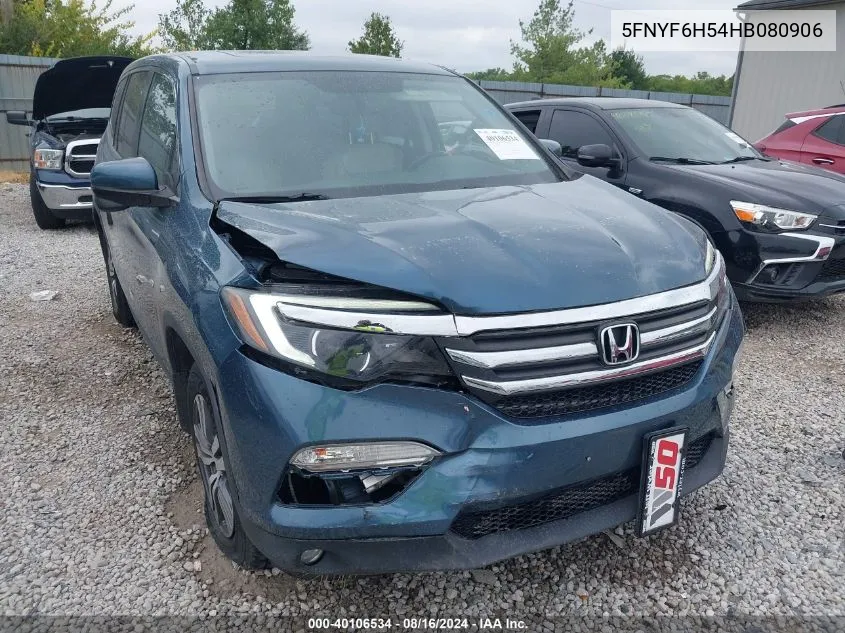 2017 Honda Pilot Ex-L VIN: 5FNYF6H54HB080906 Lot: 40106534