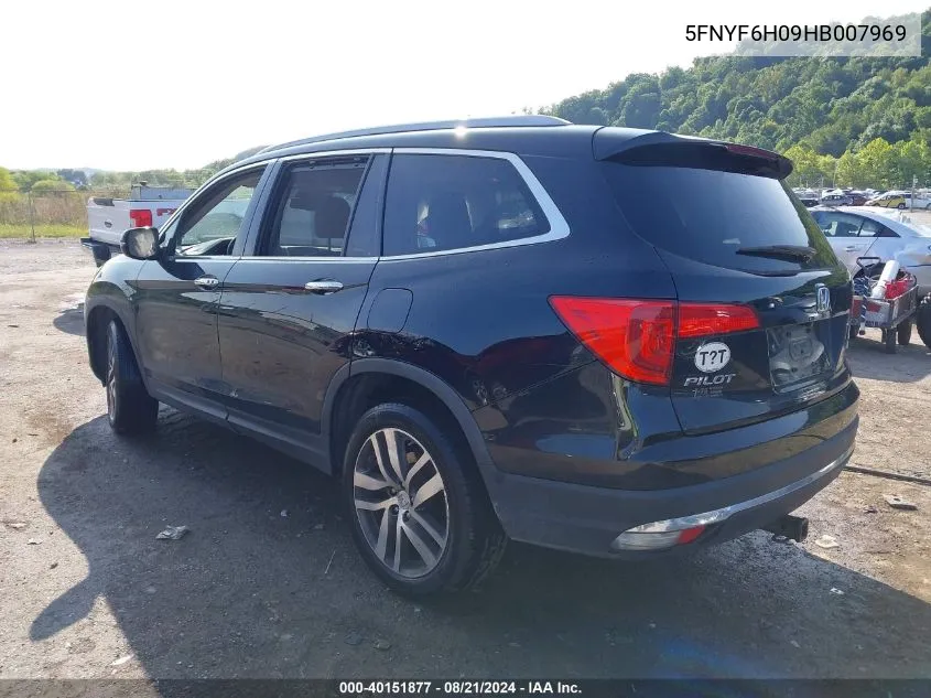 2017 Honda Pilot Elite VIN: 5FNYF6H09HB007969 Lot: 40151877