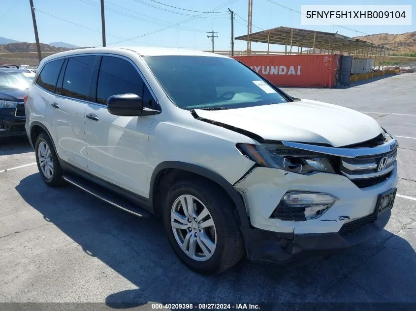 2017 Honda Pilot Lx VIN: 5FNYF5H1XHB009104 Lot: 40209398