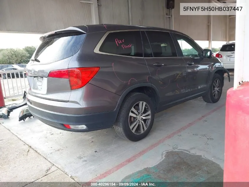 5FNYF5H50HB037447 2017 Honda Pilot Ex-L