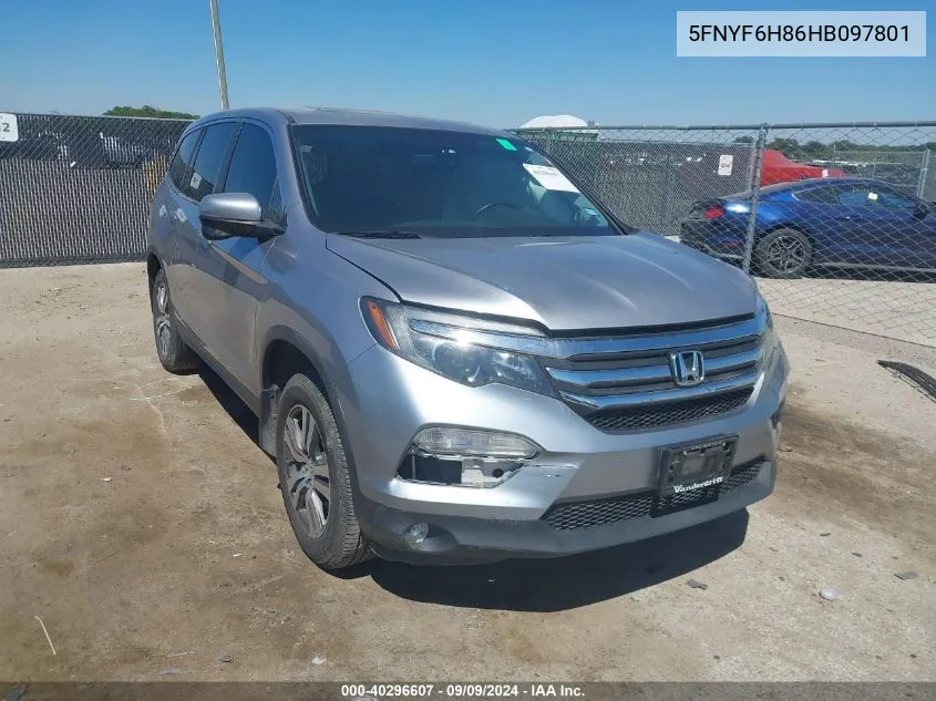 5FNYF6H86HB097801 2017 Honda Pilot Ex-L