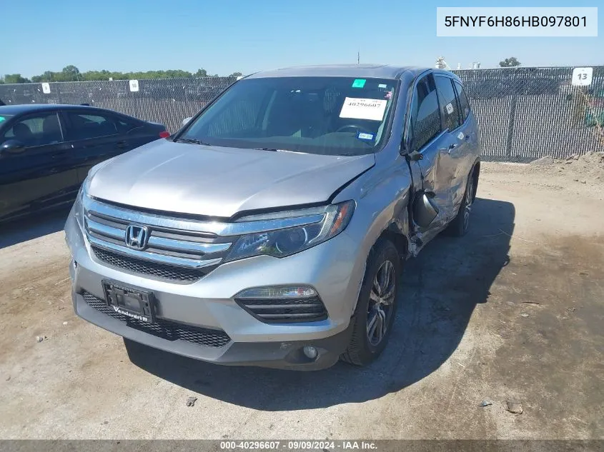 5FNYF6H86HB097801 2017 Honda Pilot Ex-L