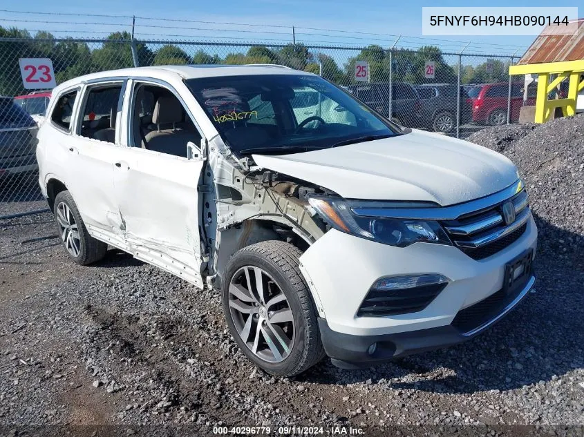 2017 Honda Pilot Touring VIN: 5FNYF6H94HB090144 Lot: 40296779