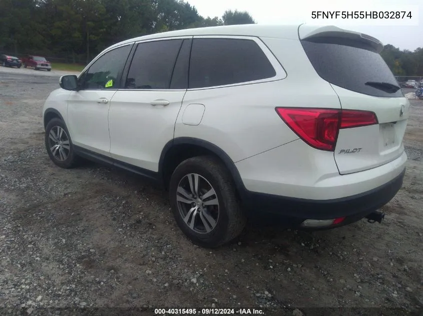 2017 Honda Pilot Ex-L VIN: 5FNYF5H55HB032874 Lot: 40315495