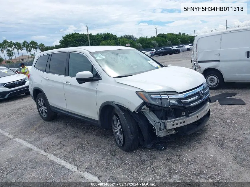 5FNYF5H34HB011318 2017 Honda Pilot Ex