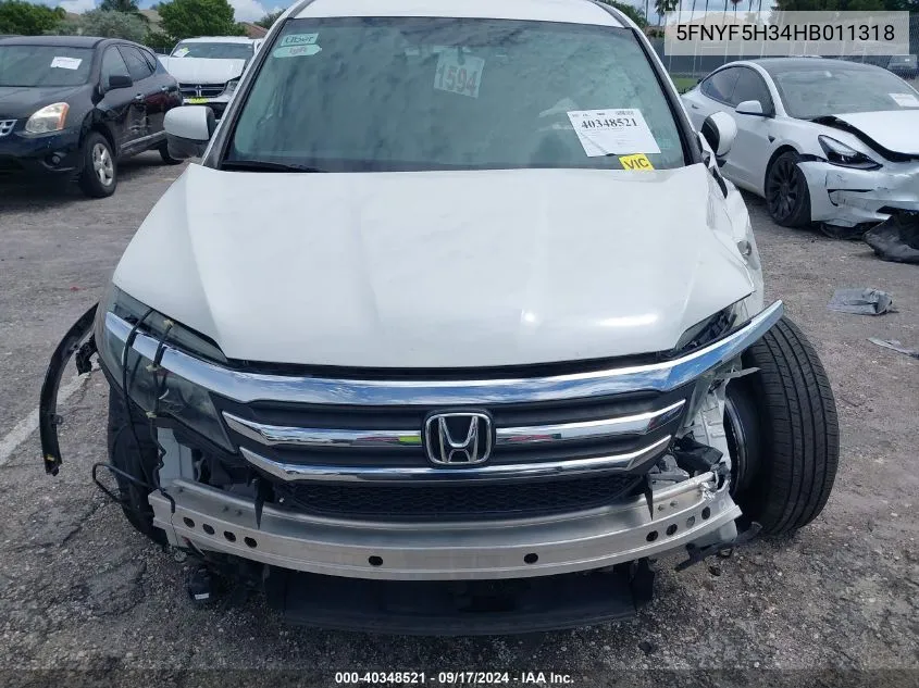 5FNYF5H34HB011318 2017 Honda Pilot Ex