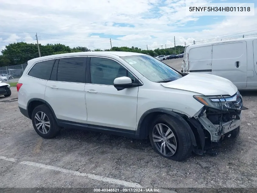 5FNYF5H34HB011318 2017 Honda Pilot Ex