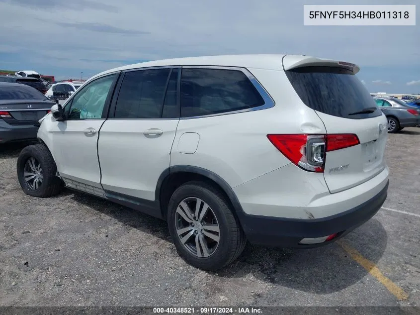 5FNYF5H34HB011318 2017 Honda Pilot Ex