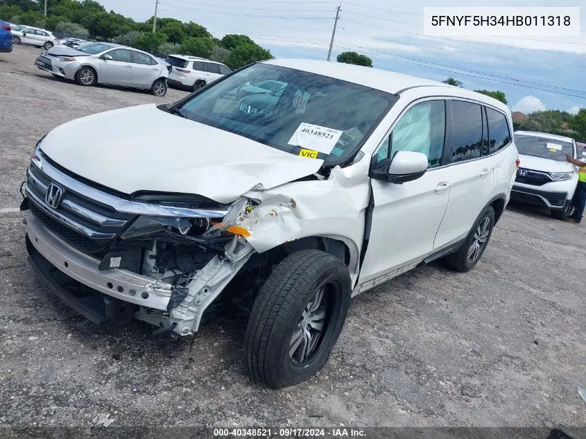 5FNYF5H34HB011318 2017 Honda Pilot Ex