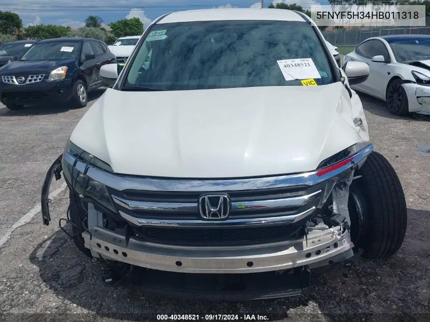 5FNYF5H34HB011318 2017 Honda Pilot Ex