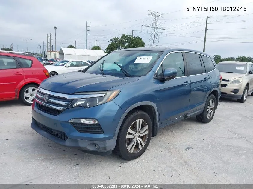 5FNYF5H60HB012945 2017 Honda Pilot Exl