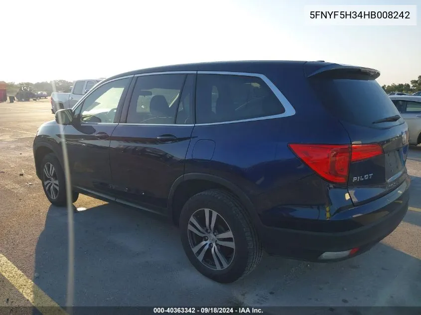 5FNYF5H34HB008242 2017 Honda Pilot Ex