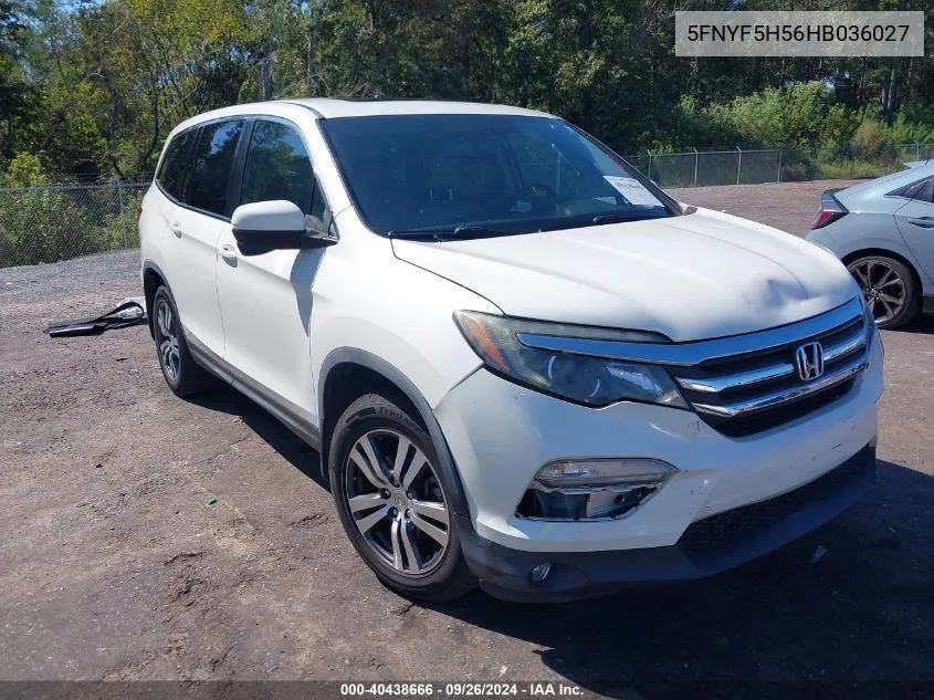 2017 Honda Pilot Exl VIN: 5FNYF5H56HB036027 Lot: 40438666