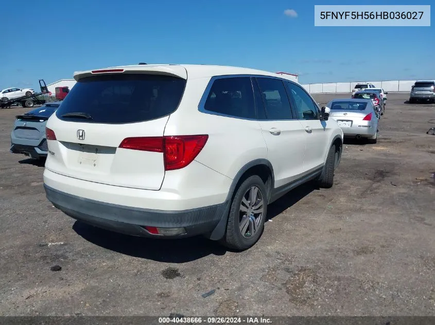 2017 Honda Pilot Exl VIN: 5FNYF5H56HB036027 Lot: 40438666