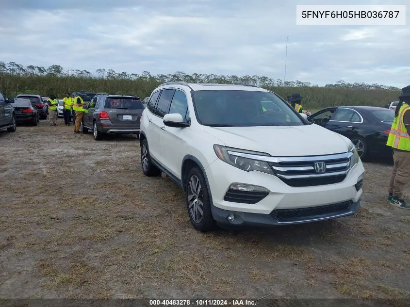 2017 Honda Pilot Elite VIN: 5FNYF6H05HB036787 Lot: 40483278